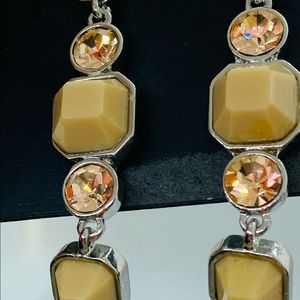 Ann Taylor jewelry drop earring tan an rhinestones